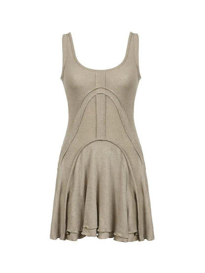 Splice Pleated Slim Mini Dress