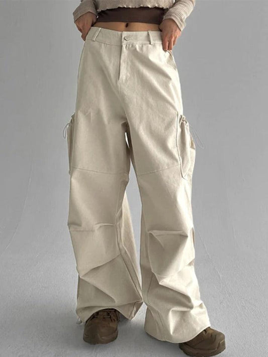 Street Side Pocket Drawstring Ruched Cargo Pants