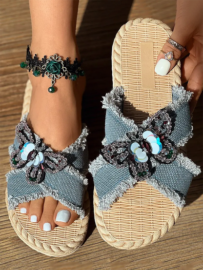 Denim Strap Beach Sandals