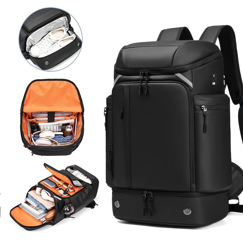 1pc Large Capacity Mens Travel Backpack - Waterproof Laptop Backpack with Shoe Compartment, Adjustable Strap, and Buckle - Perfect for Hiking, Business, and Outdoor Activities, Great Gift for Men and Women on Christmas, Valentines Day, and Thanksgiving