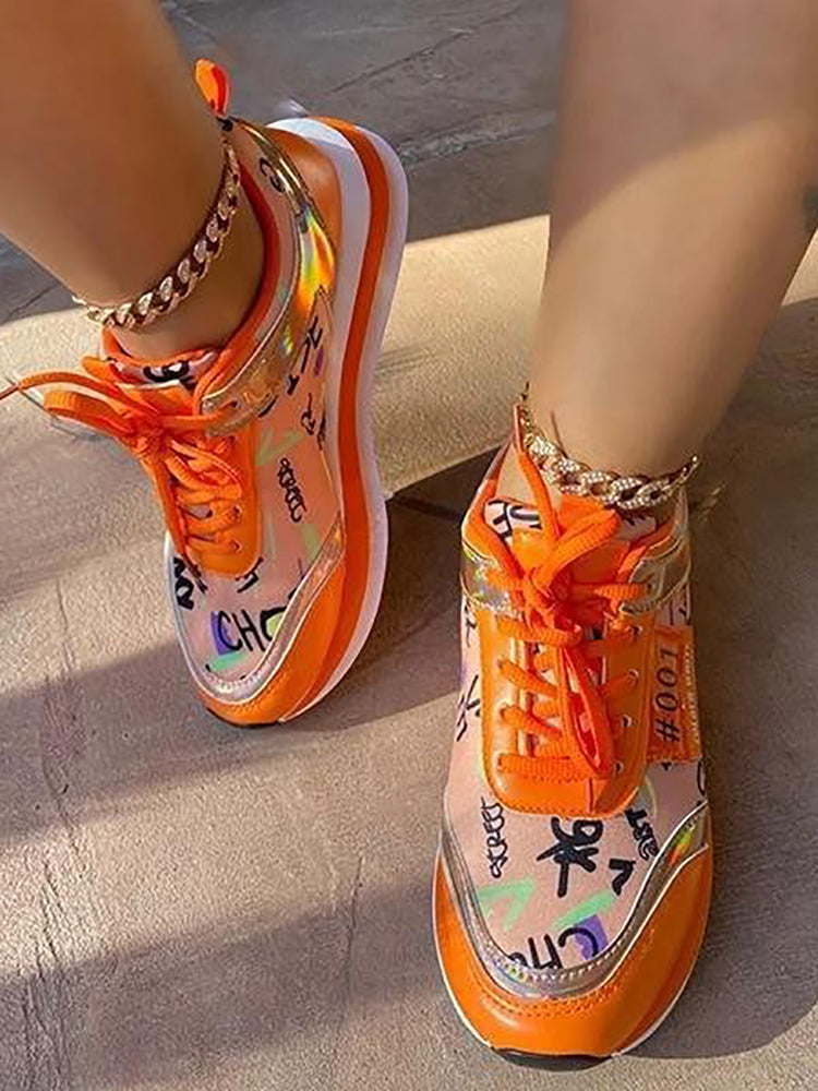 Pattern Platform Sneakers