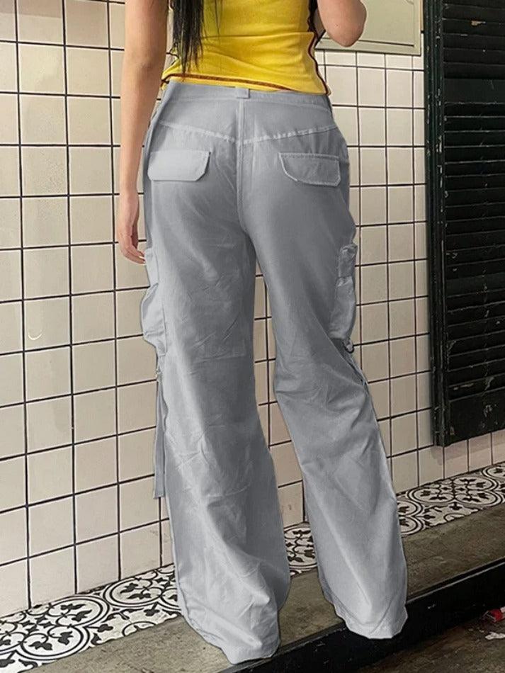 Low Rise Side Zip Up Cargo Pants