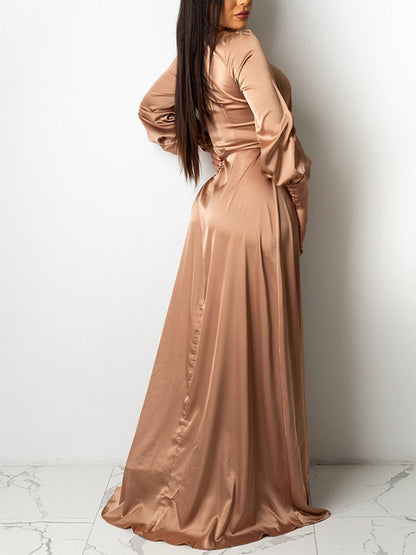 Satin High Low Flowy Maxi Dress