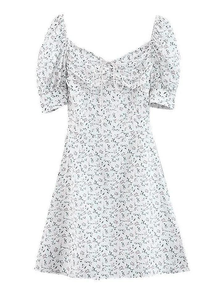 Ditsy Floral Short-Sleeve Mini Dress