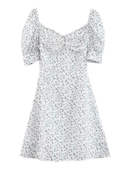 Ditsy Floral Short-Sleeve Mini Dress