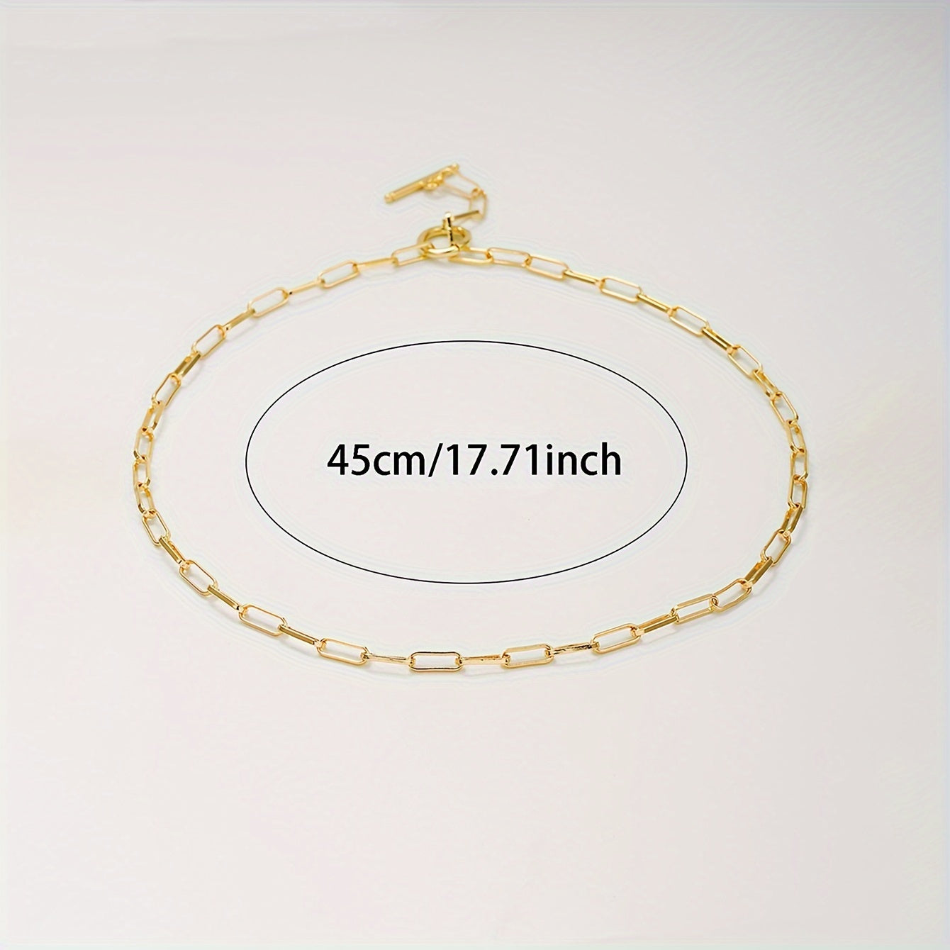 1pc Golden OT Buckle Retro Hip Hop Geometric Shaped Casual Versatile Clavicle Chain 18k Gold Plated Necklace Jewelry For Women