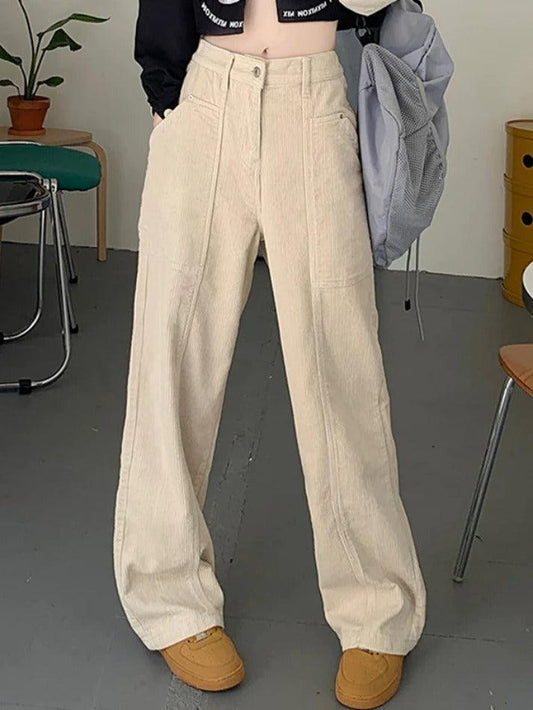 Vintage Corduroy Big Pocket Splice Cargo Pants