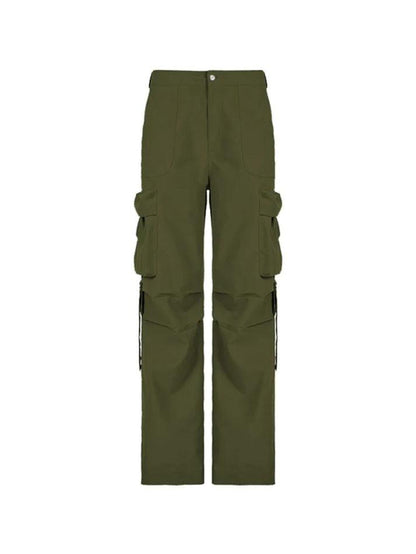 Low Rise Side Zip Up Cargo Pants