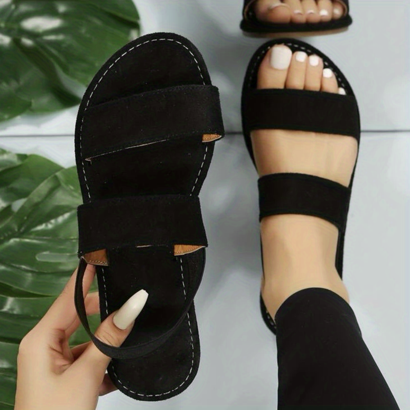 「binfenxie」Women's Stylish Flat Ankle Strap Sandals - Non-slip Open Toe Casual Beach Shoes