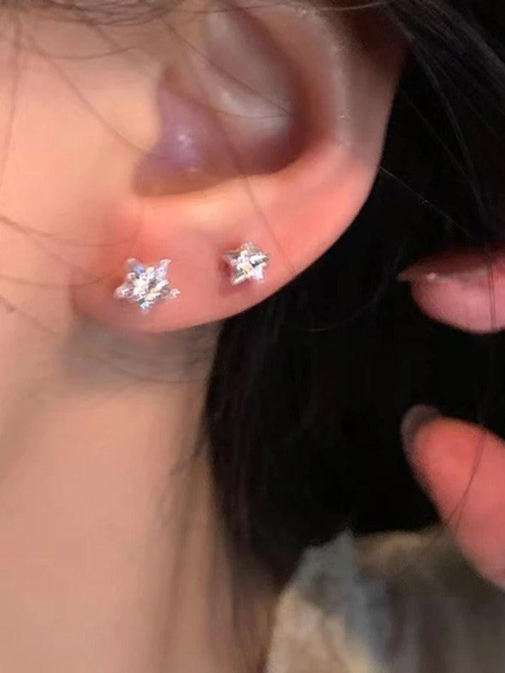 Glittering Zircon Mini Star Earring Jewelry