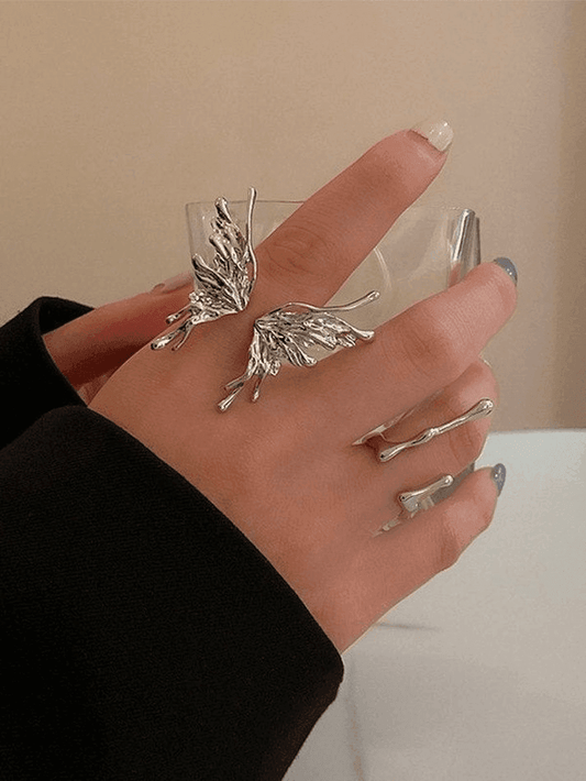 Grunge Butterfly Cuff Ring Jewelry