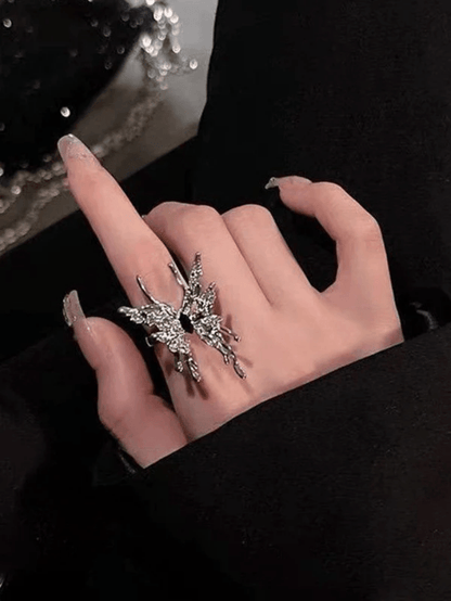 Grunge Fairy Butterfly Pattern Ring Jewelry