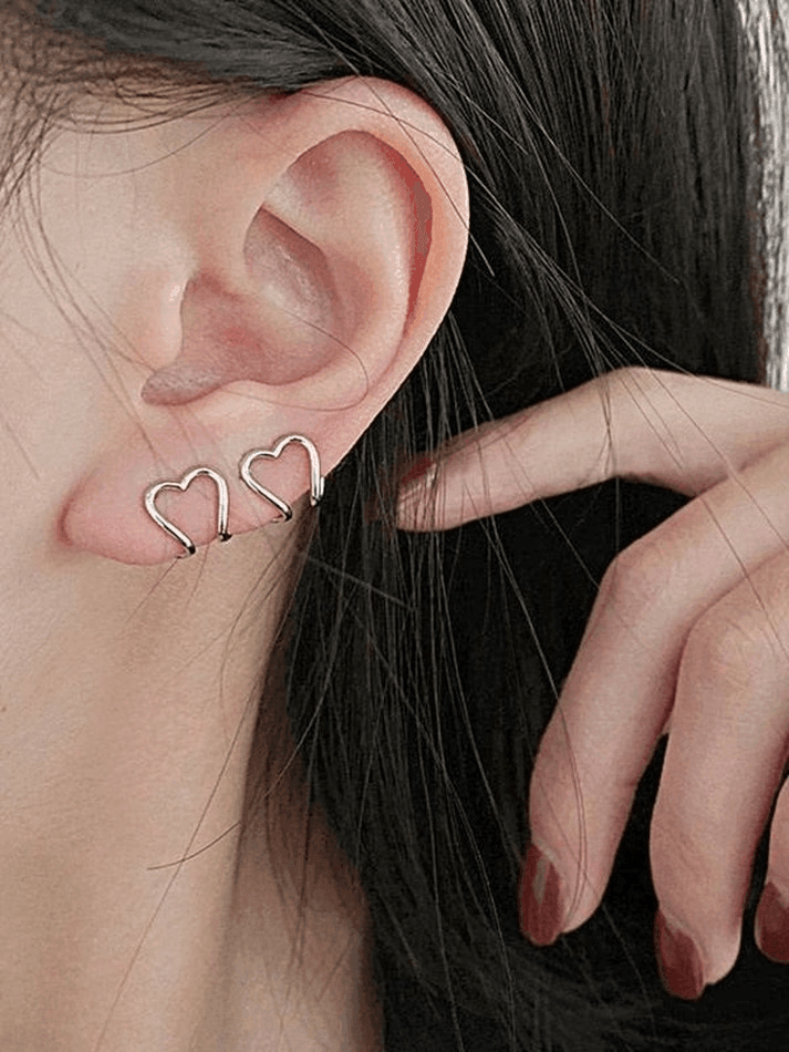 Heart Decor Cuff Earring Jewelry