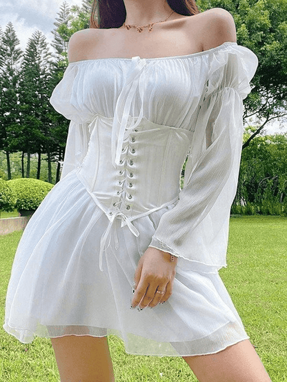 Long Sleeve Corset Mini Dress