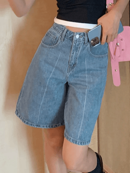 Loose Wide Leg Pants Denim Shorts