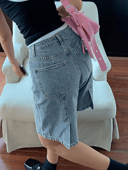 Loose Wide Leg Pants Denim Shorts