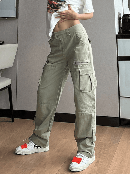 Low Waist Baggy Parachute Cargo Pants