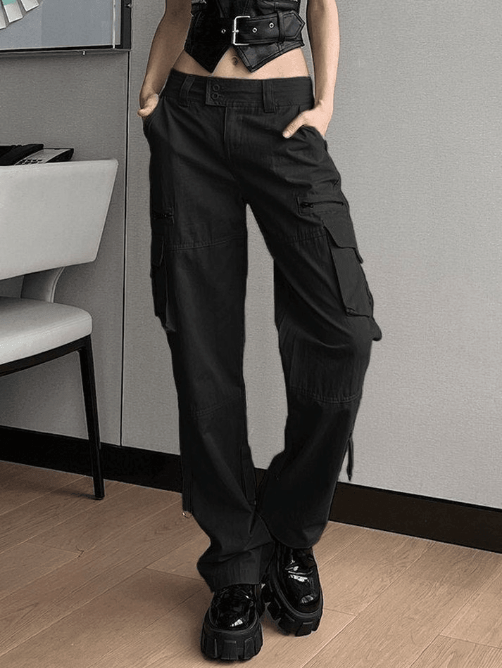 Low Waist Baggy Parachute Cargo Pants