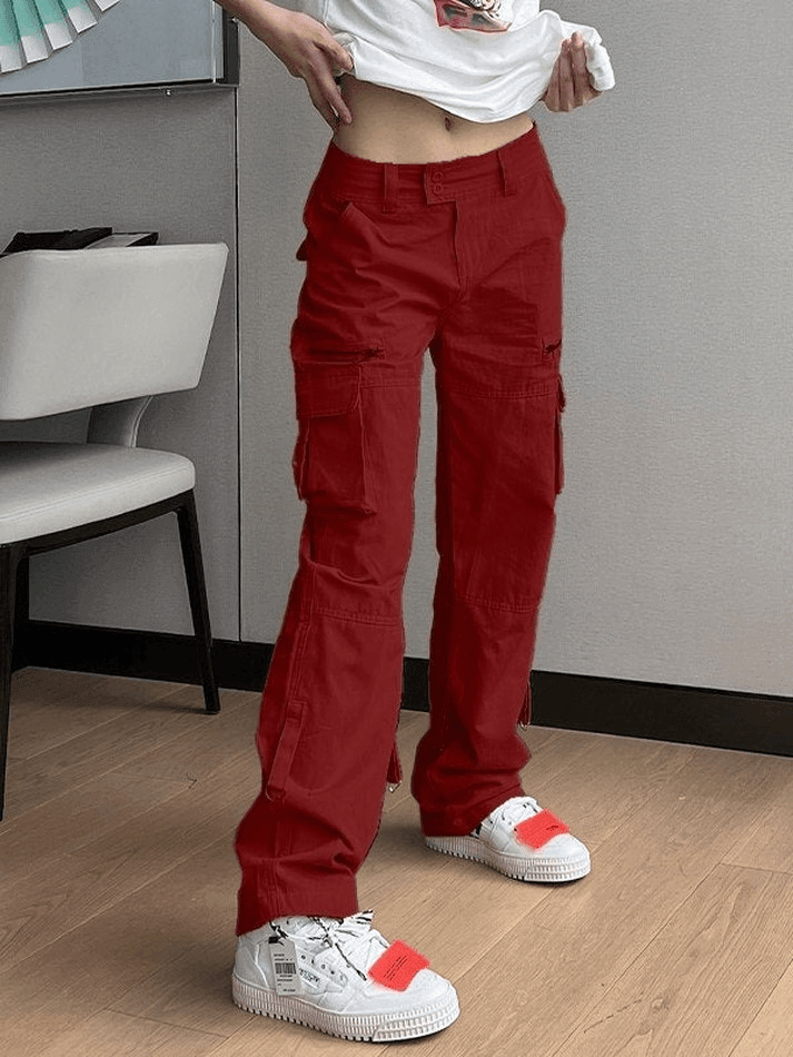 Low Waist Baggy Parachute Cargo Pants