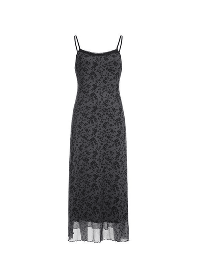 Mesh Paneled Floral Maxi Dress