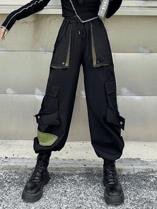 Patchwork Pocket Detail Cargo Pants