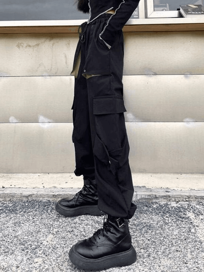 Patchwork Pocket Detail Cargo Pants