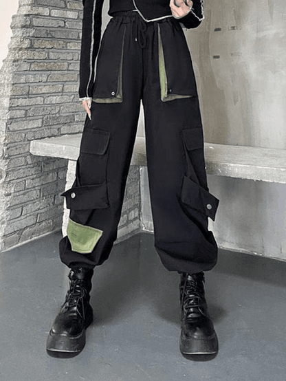 Patchwork Pocket Detail Cargo Pants