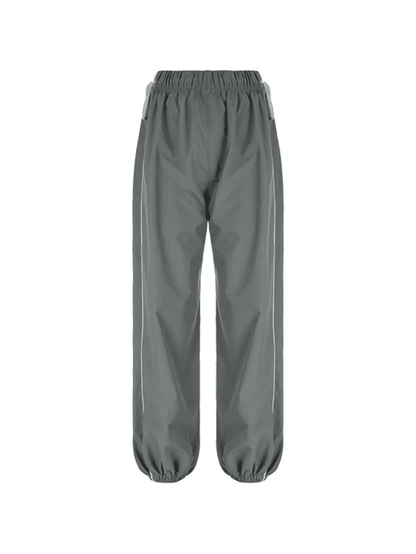 Piping Baggy Jogger Parachute Pants