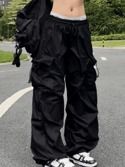 Punk Ruched Baggy Cargo Pants