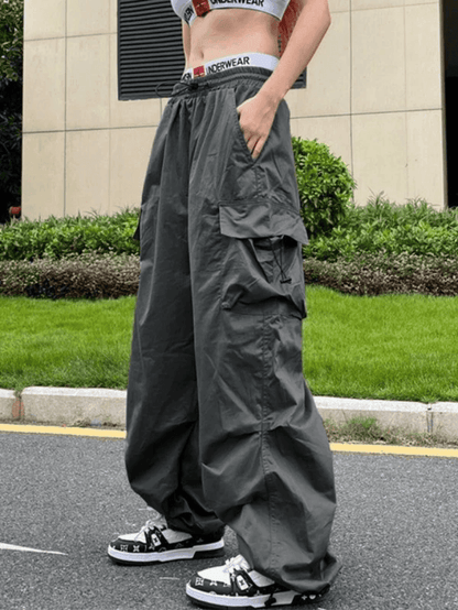 Punk Ruched Baggy Cargo Pants