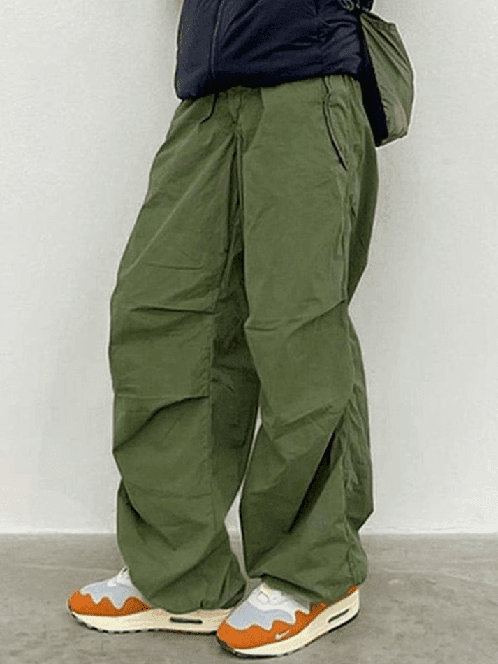 Relaxed Drawstring Low Waist Cargo Pants