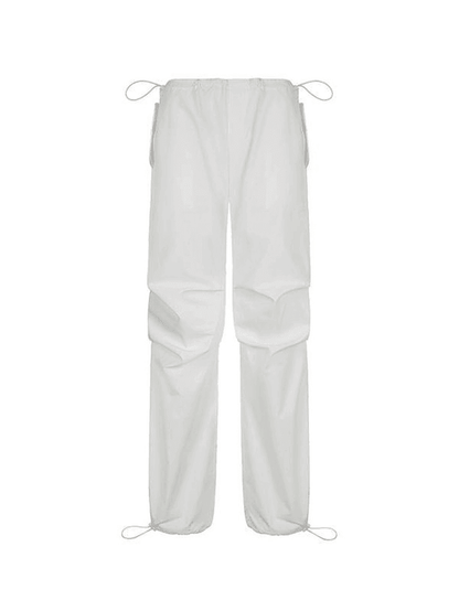 Relaxed Drawstring Low Waist Cargo Pants