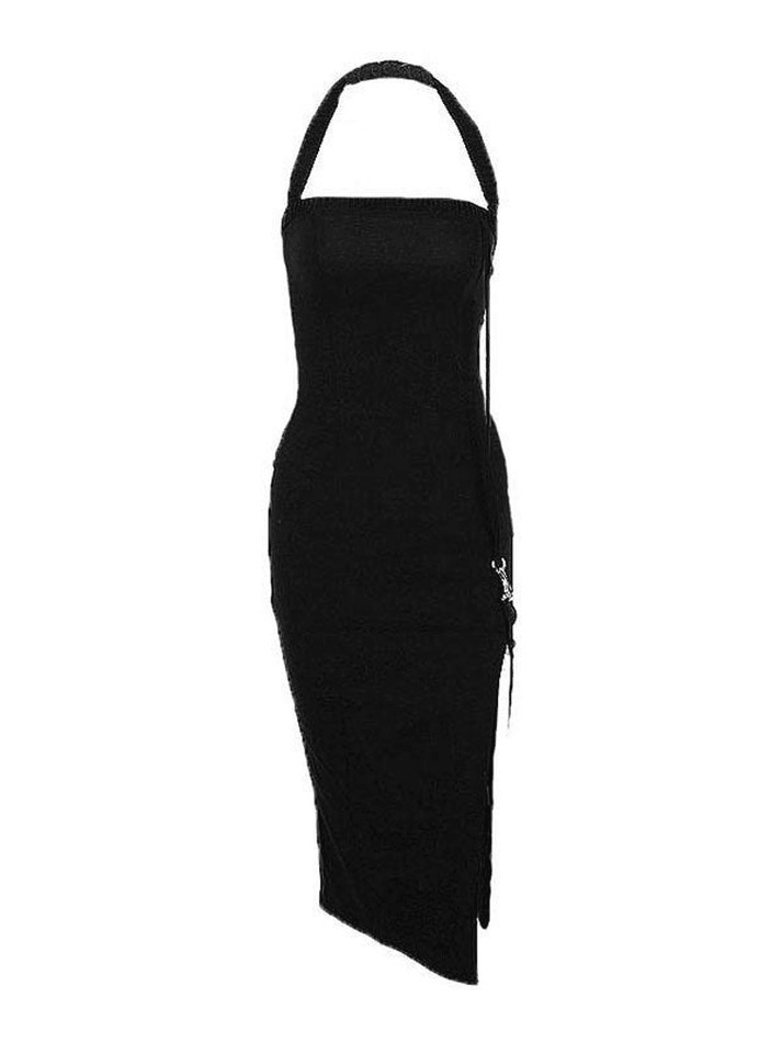 Split Halter Maxi Dress