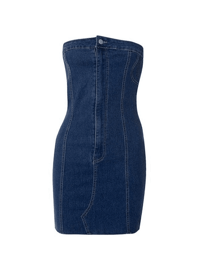 Strapless Denim Mini Dress