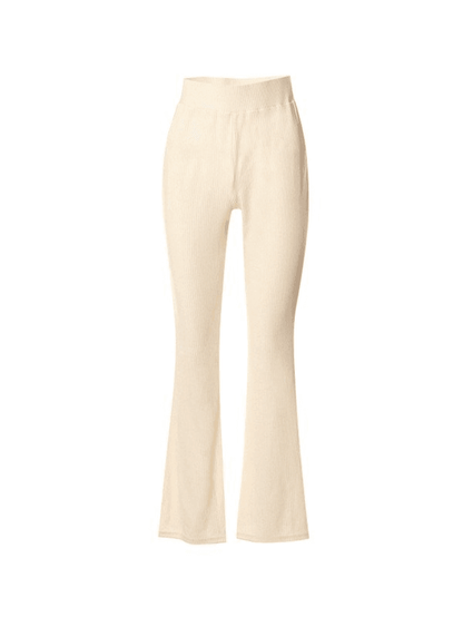 Stretchy Ribbed Flare Leg Pants