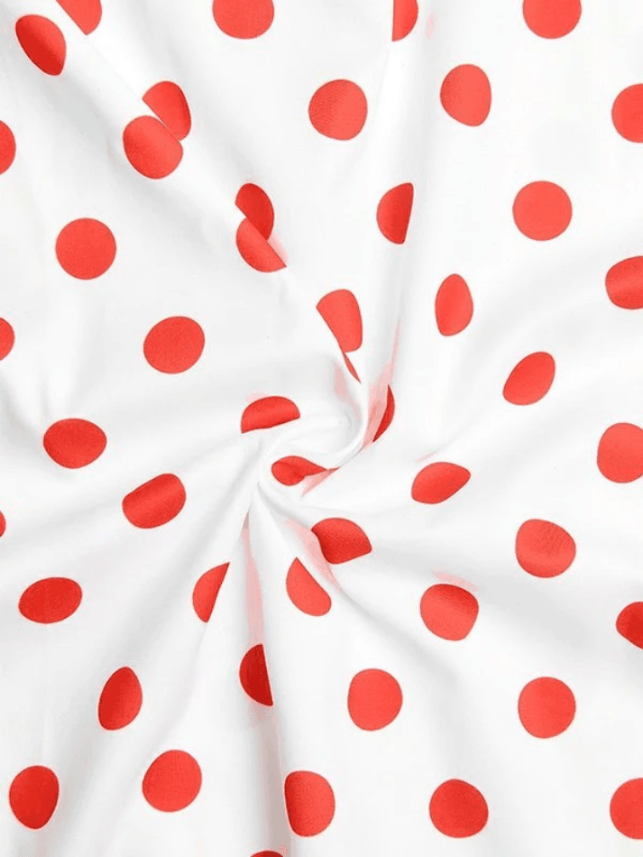 Waist Ruffled Polka Dot Dress