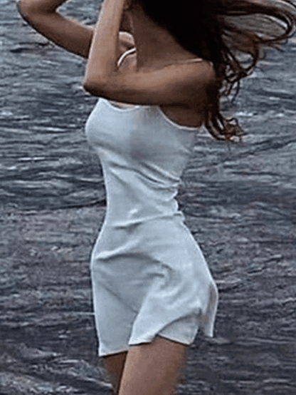 White Summer Beach Mini Dress