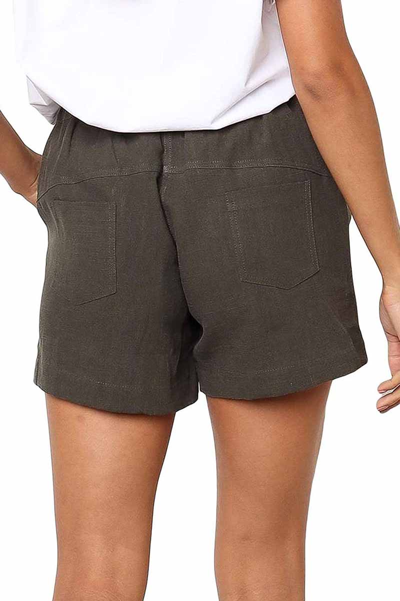 Binfenxie Adjustable Waist Cotton Casual Shorts