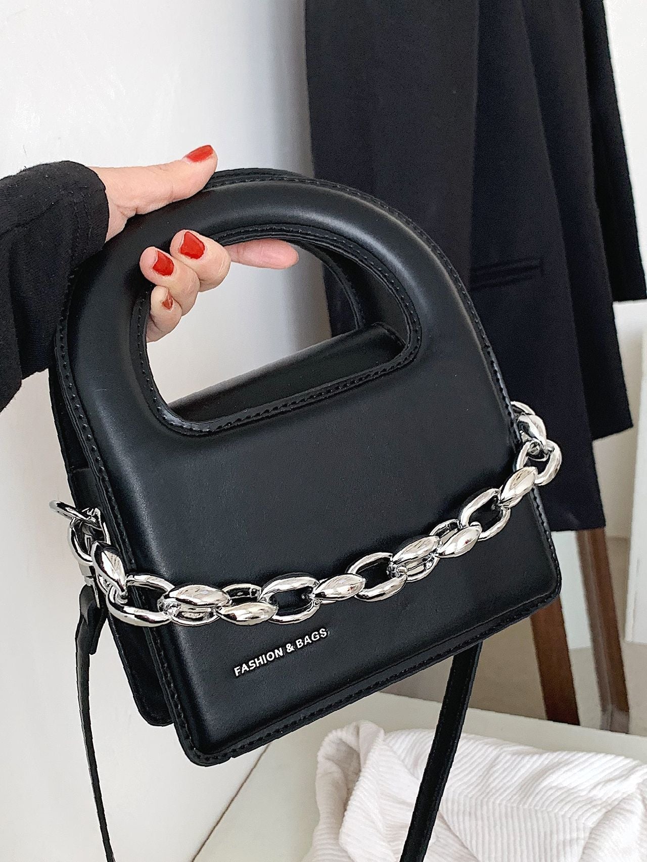 Chain Decor Satchel Bag  - Women Satchels