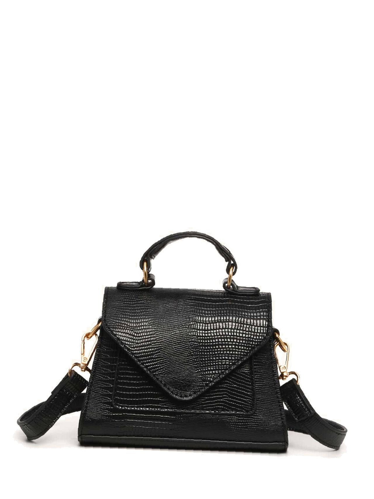 Lizard Embossed Top Handle Satchel Bag  - Women Satchels