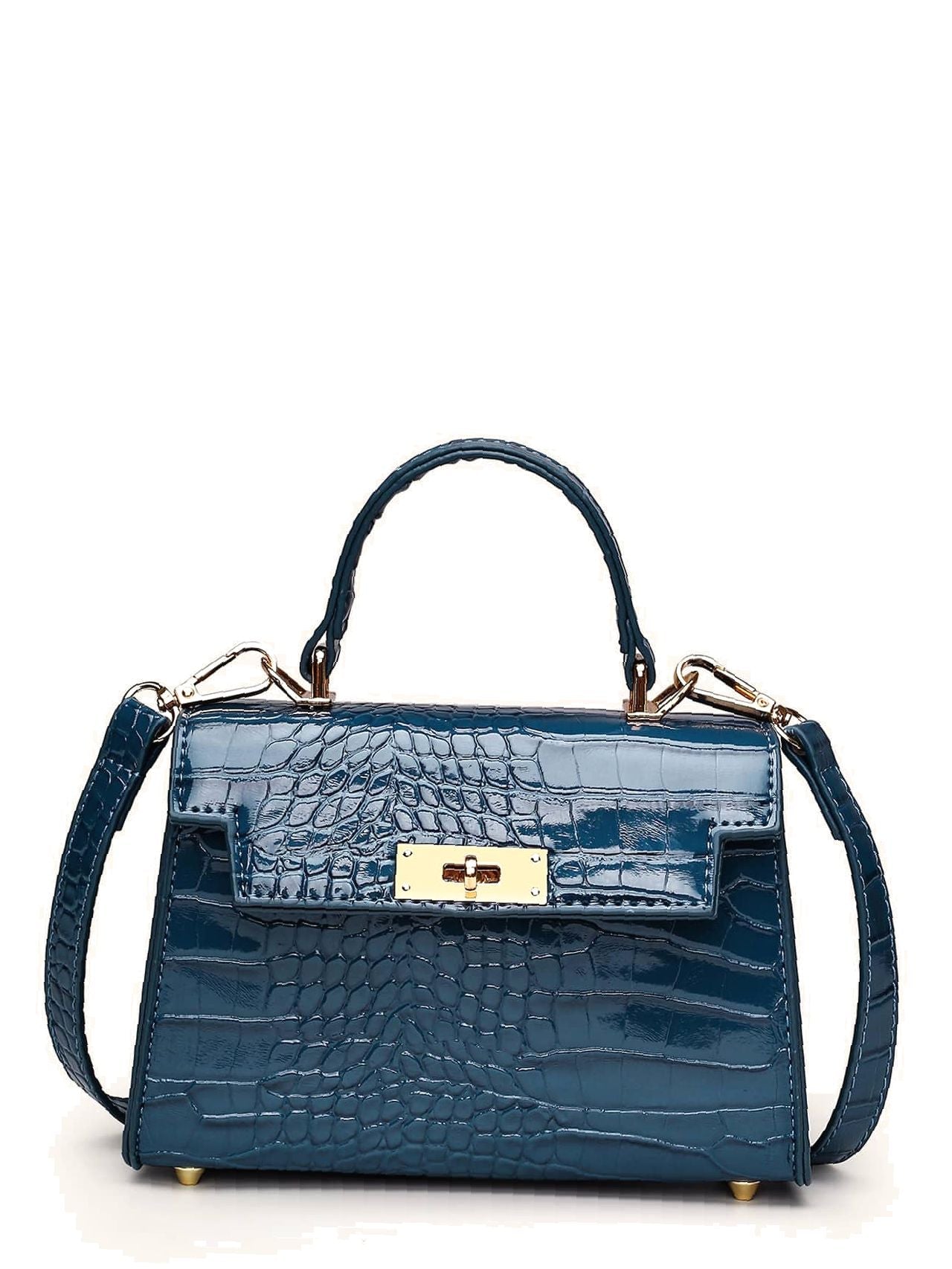 Croc Embossed Flap Satchel Bag  - Women Satchels