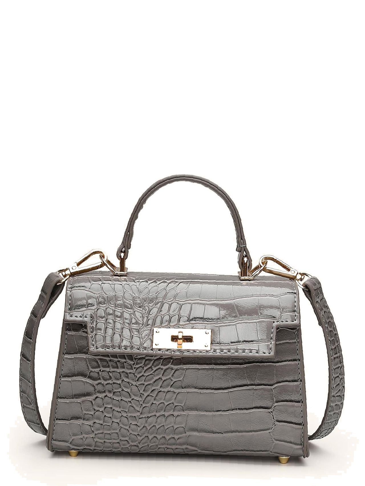 Croc Embossed Flap Satchel Bag  - Women Satchels