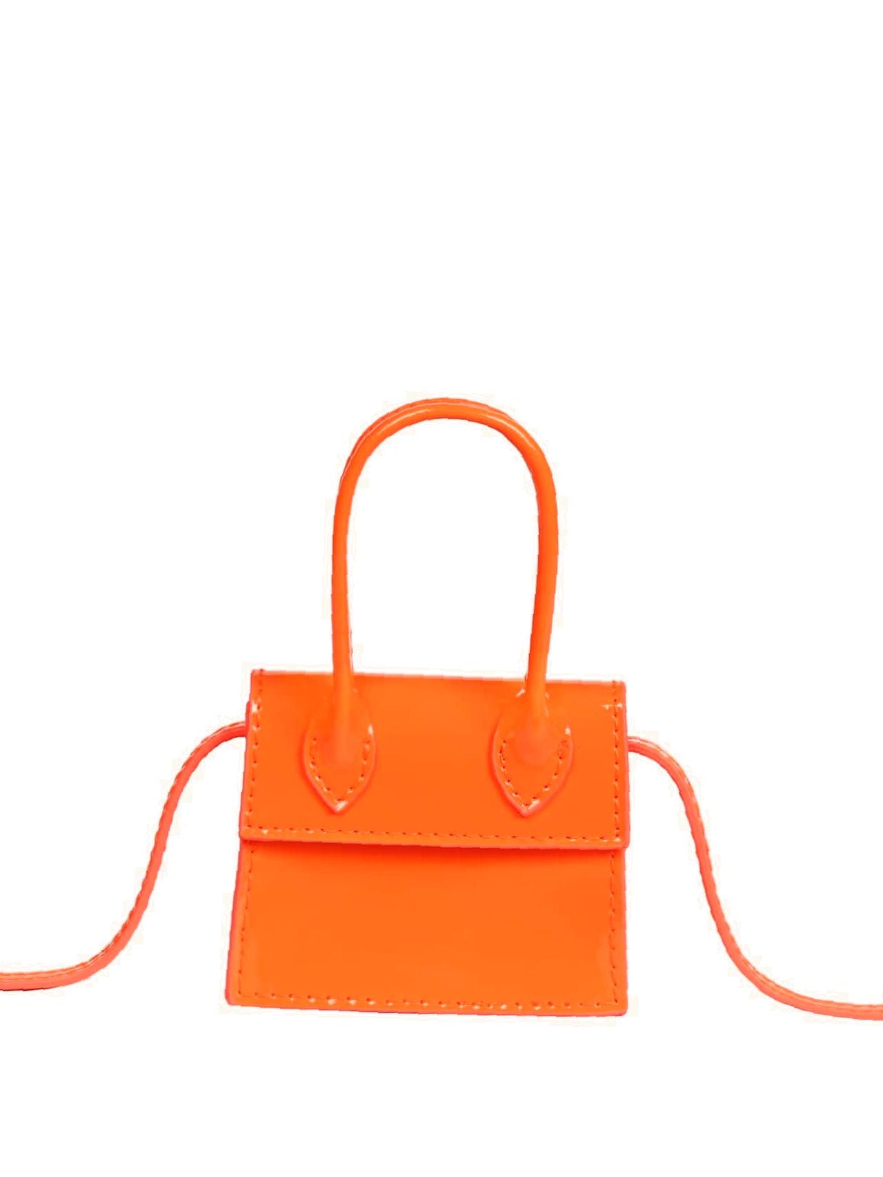 Mini Neon Orange Satchel Bag  - Women Satchels