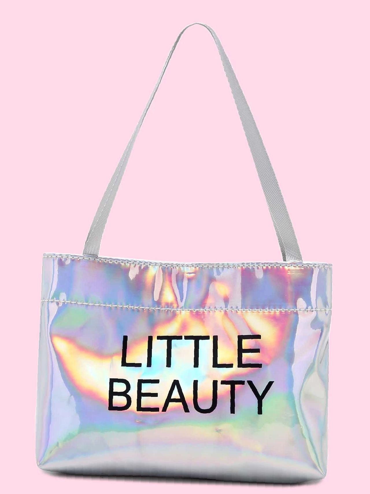 Holographic Letter Graphic Satchel Bag  - Women Satchels