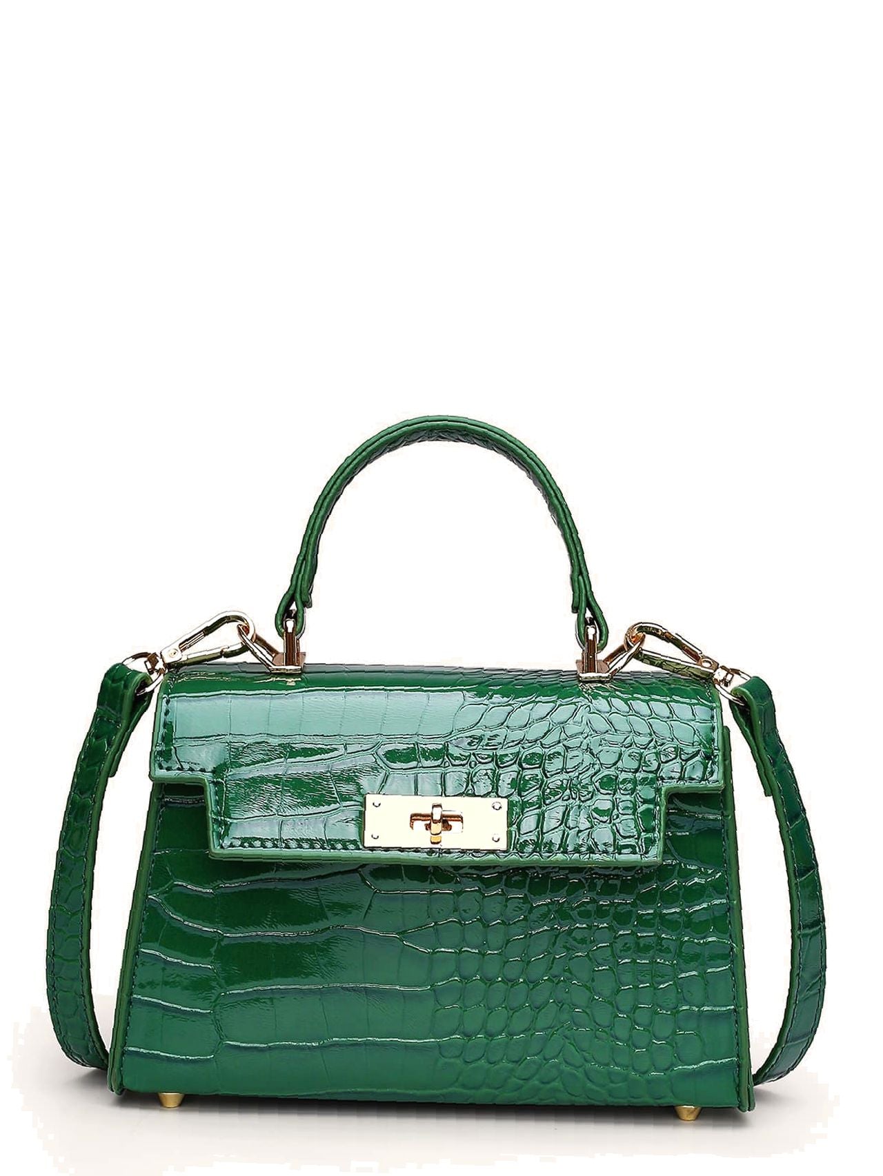 Croc Embossed Flap Satchel Bag  - Women Satchels