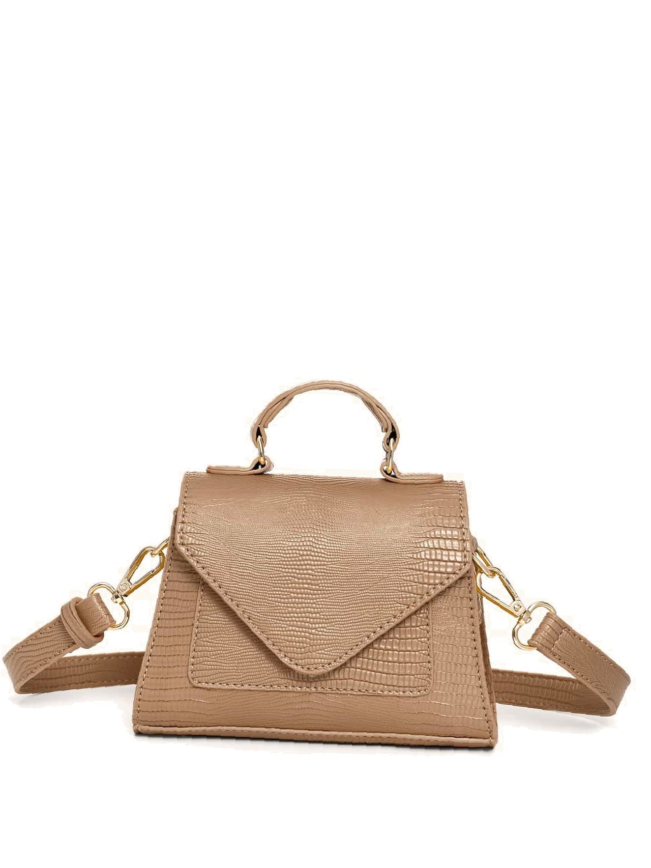 Croc Embossed Patent Satchel Bag  - Women Satchels