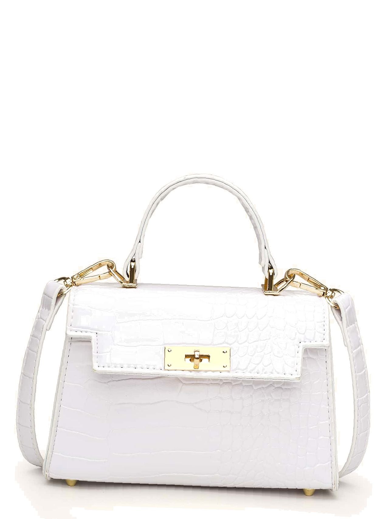 Croc Embossed Flap Satchel Bag  - Women Satchels