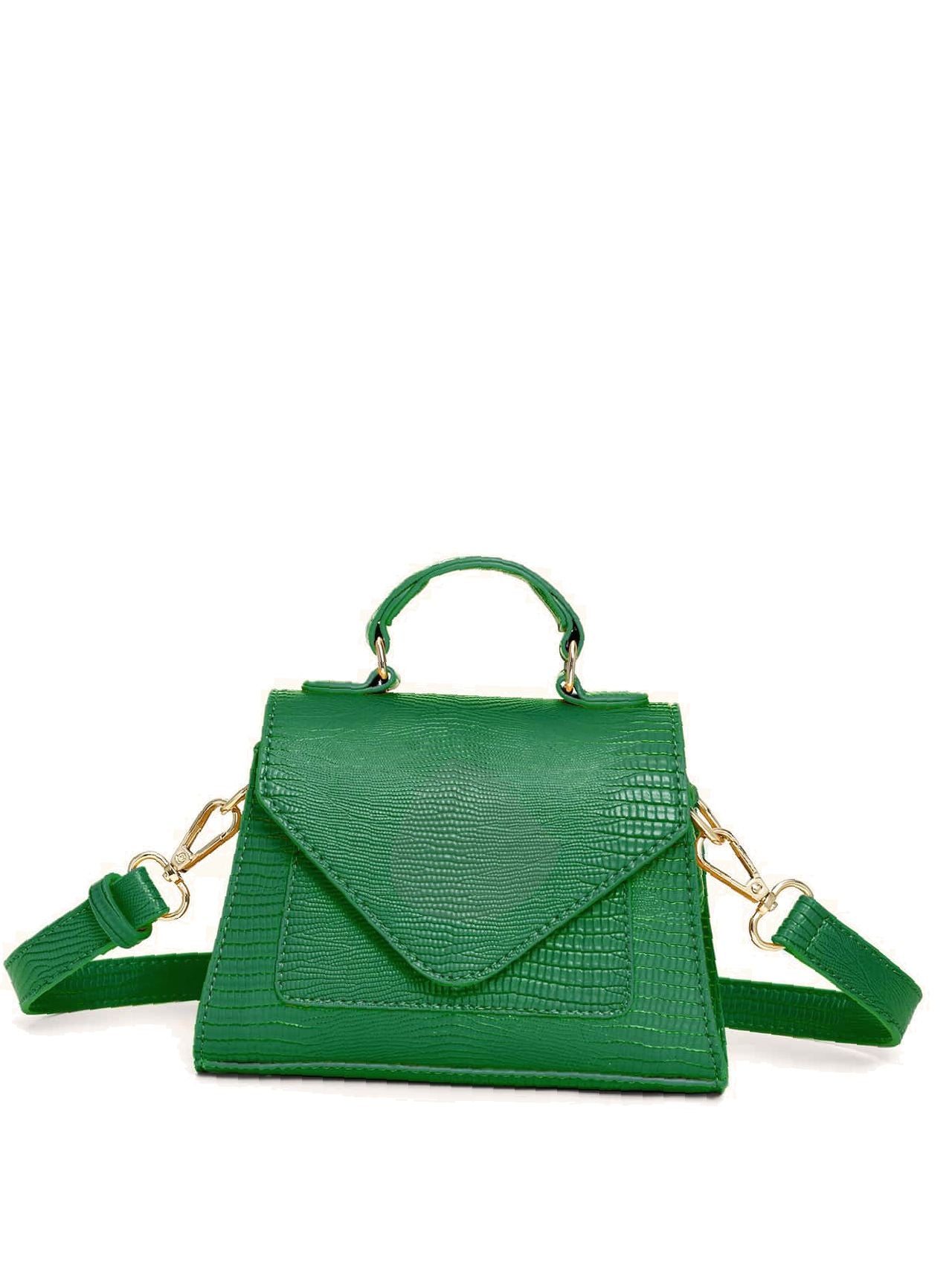 Croc Embossed Patent Satchel Bag  - Women Satchels