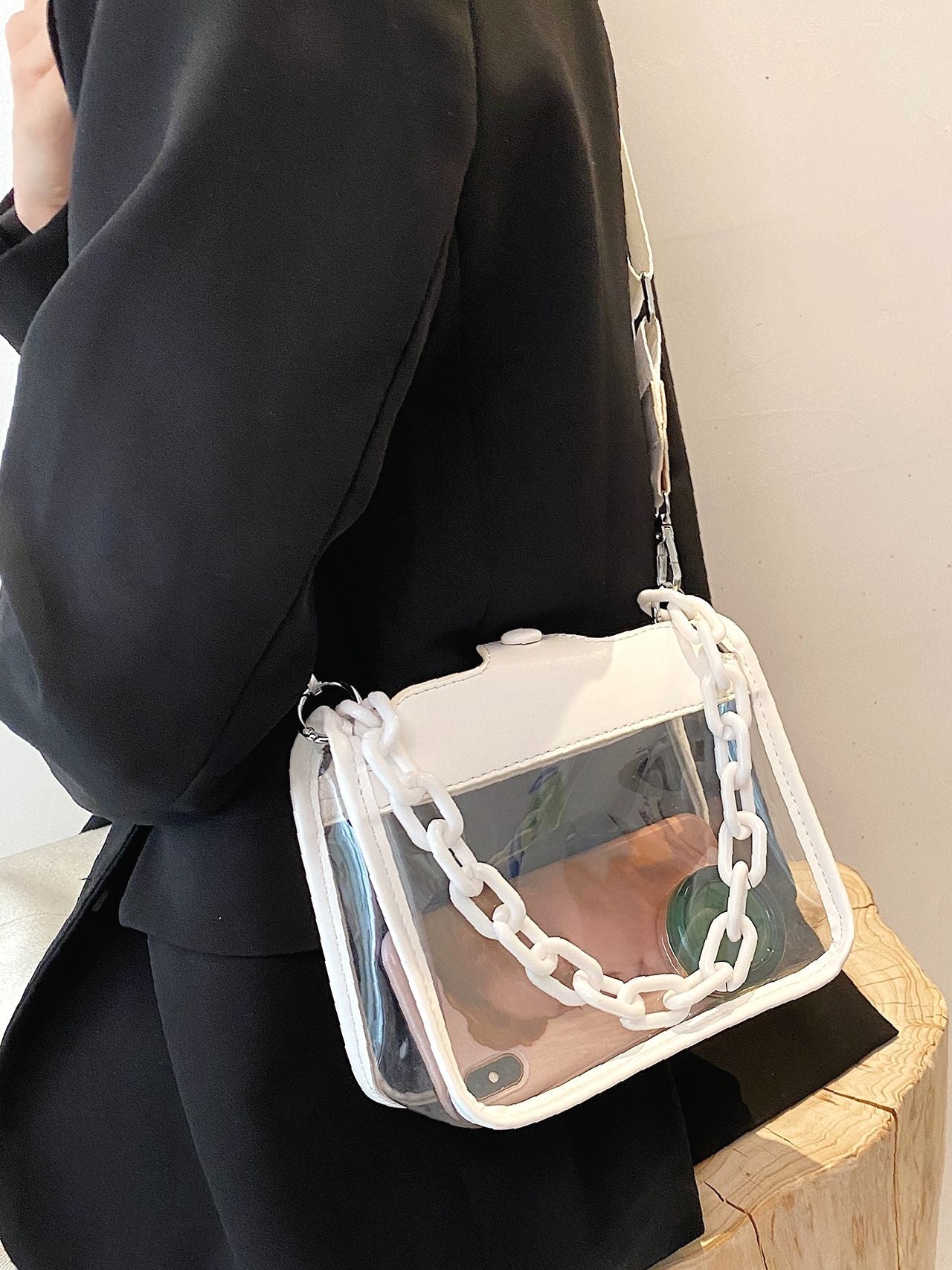 Clear Minimalist Satchel Bag  - Women Satchels