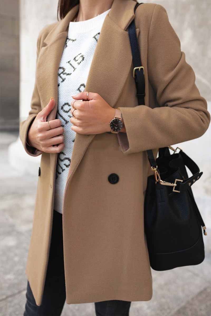 binfenxie Solid Color Loose Suit Coat